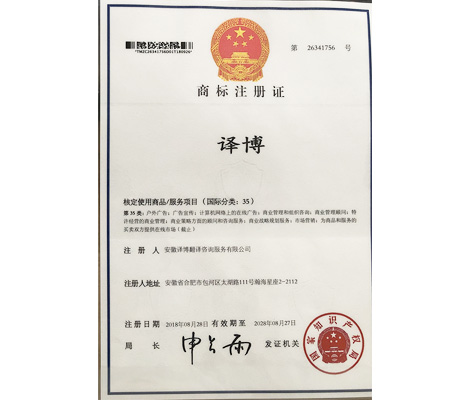 Trade Mark Registration Certificate