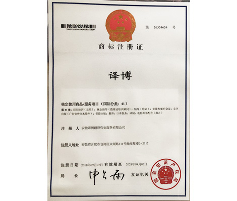 Trade Mark Registration Certificate